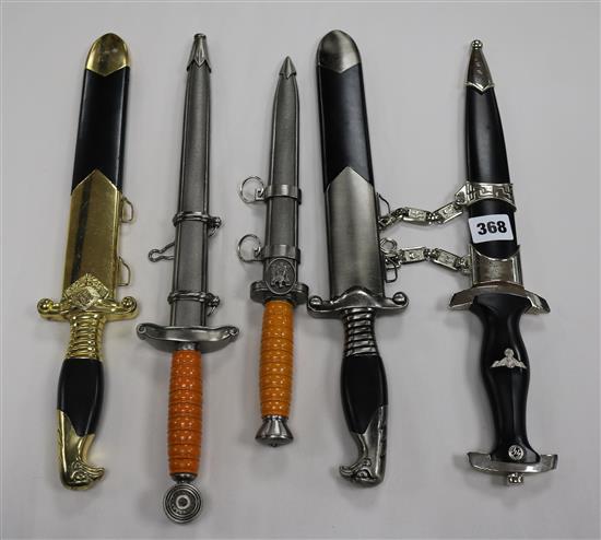 Five German daggers